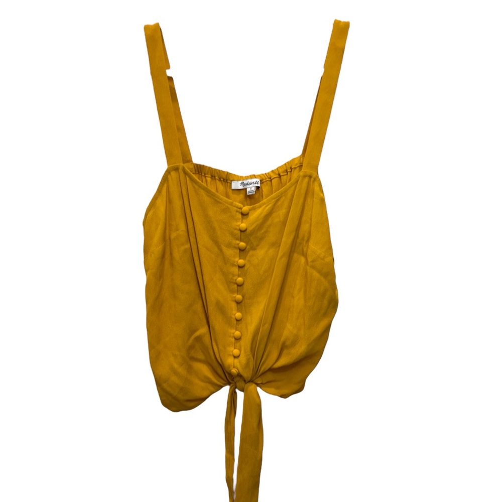 MADEWELL | marigold tanktop with front button and waist tie woman’s Small